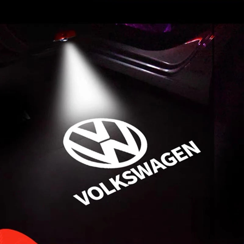 2PCS Car Door Emblem LED Light Welcome Lamp Wireless Laser Projector For Volkswagen GOLF 5 Polo Golf 6 Golf 7 Accessories