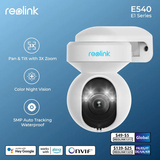 Reolink E Series 3MP WiFi Camera 4MP Baby Monitor 5MP Pan-Tilt IP Cam Smart AI Detection