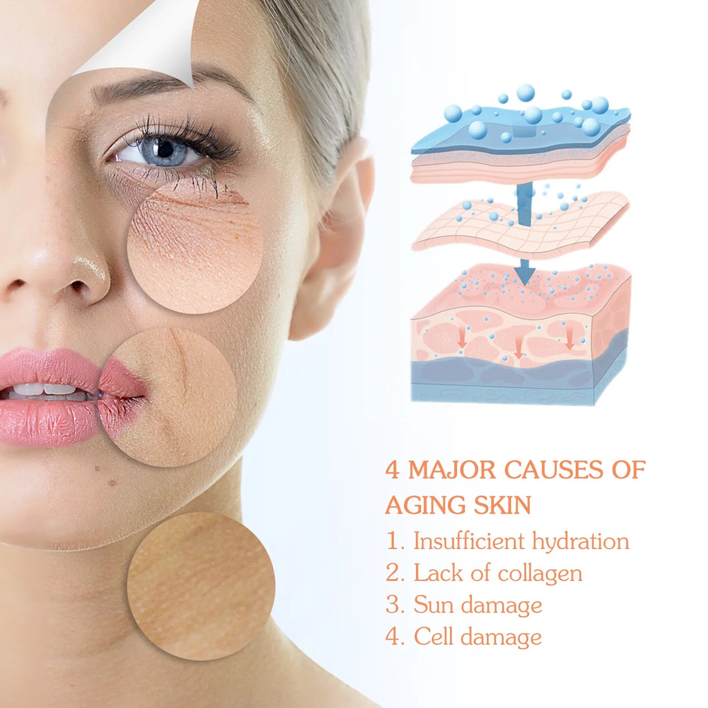 Hyaluronic Acid Anti Wrinkle Face Serum Wrinkles Removal Eye Face Lift Anti Aging  Moisturizing Korean Skin Care Products 30ml
