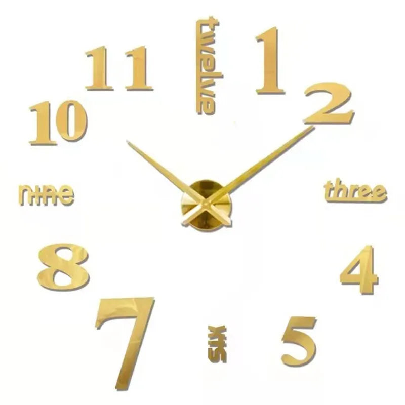 Large Wall Clock 3D DIY Quartz Clocks Fashion Watches