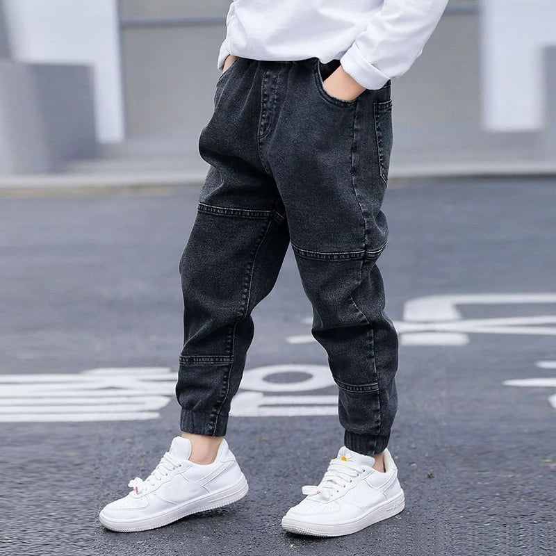 IENENS Kids Boys Jeans Baby Clothes Classic Pants Children Denim Clothing Infant Boy Casual Bowboy Bottoms Trousers  4-11 Years