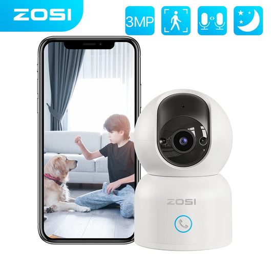 ZOSI Indoor Pan/Tilt Smart Security Camera C518 2K 360 Degree Baby Pet Monitor 2.4G/5G Dual-Band WiFi Home Cam with Phone APP