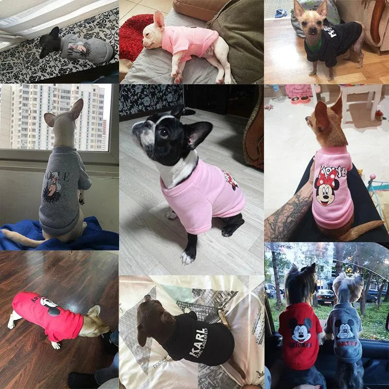 Disney Winter Autumn Dog Clothes Stitch Dumbo Cartoon Clothes for Dog Pet Clothes Hoodie Coat Chihuahua Bulldog Clothing Dogs
